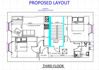 Drawing of Fire Safety Apartment Proposed Layout