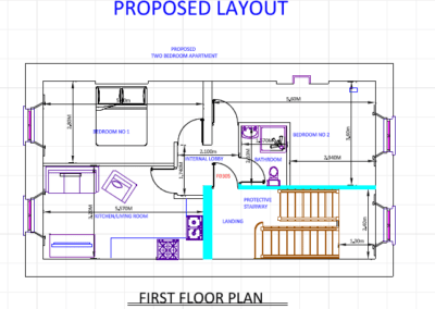 Drawing of Fire Safety Apartment Proposed Layout of Safety Equipment