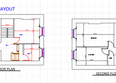 Existing and Proposed Second Floor CAD Drawings